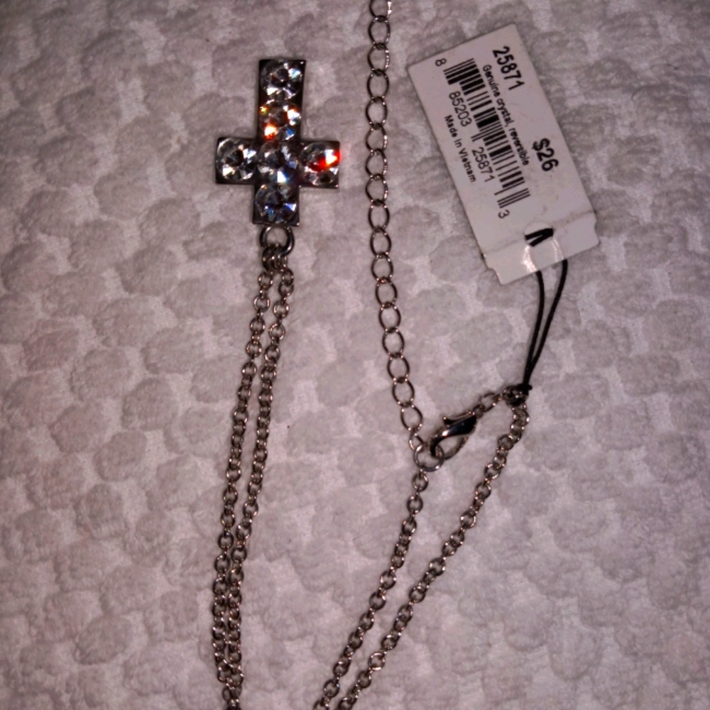 Cookie Lee cross diamond necklace with faith